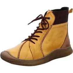 Gemini Schnürstiefel Kaltfutter in Gelb/Orange, Gr. 39 - Wanderschuhe mit modischem Glattleder-Obermaterial in Gelb, flexible Gummisohle und herausnehmbares Fußbett für optimalen Komfort und Hygiene.