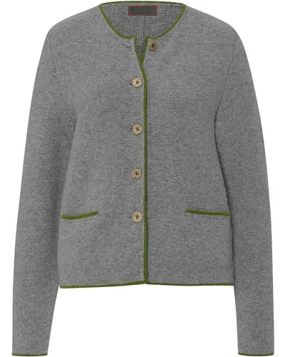 Reitmayer Cardigan mit Rückenfalte Grau 44 - Strickjacke für Damen aus feiner, weicher Schurwolle mit eleganter Kellerfalte am Rücken und praktischen Stecktaschen für zusätzlichen Komfort.
