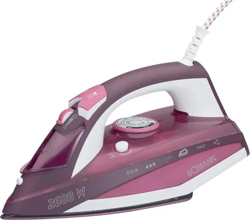 Bomann Dampfbügeleisen DB 6005 CB - Bügeleisen mit Keramikbügelsohle, 2.600 Watt Leistung und 380 ml Wassertank. Ideal für schnelles und effektives Bügeln dank Vertikaldampf und Tropf-Stopp.