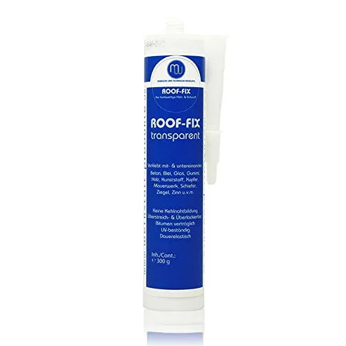 MW Roof Fix Dichtmasse transparent 300g | Universelle Kleb- & Dichtmasse, geeignet für das Abdichten und Verkleben von Wandanschlussfugen, Nähten, Spalten, Rissen und Dehnungsfugen im gesamten Dachbereich.