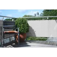 Balkonsichtschutz 75 x 300 cm, silbergrau - Gartenzäune: Hochwertige Balkonbespannung aus robustem Kunststoff, bietet Sichtschutz und Windschutz für mehr Privatsphäre auf Ihrem Balkon.