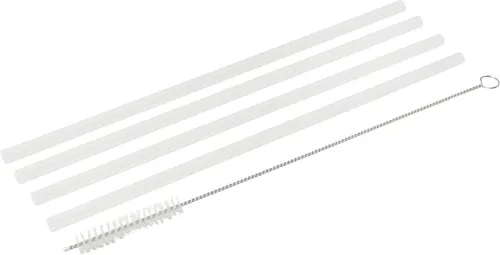 Fackelmann Trinkhalme mit Bürste Eco Kunststoff 5-teilig