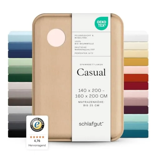 schlafgut »Casual« Bio-Spannbettlaken L / 230 Red Light von Schlafgut