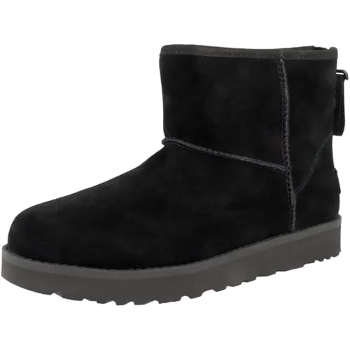 UGG Damen Classic Mini Logo Zip - Klassischer Stiefel, Wildleder, 10 mm UGGplüsch für optimalen Komfort und stilvolles Design