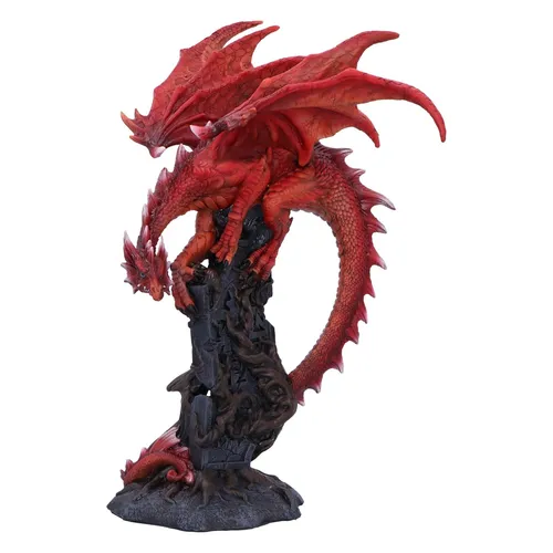 Nemesis Now Draconic Roots Figurine 28.5cm, Resin, Red, Red Dragon on Stone Figu