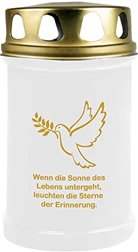 HS Candle Grabkerze Grablicht (Taube Gold)