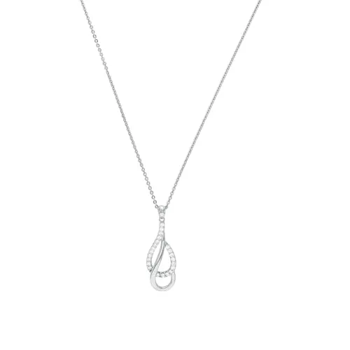 Amor Kette mit Anhänger aus 925 Sterling Silber - Elegante Damen Halskette mit funkelndem Zirkonia-Anhänger, 50 cm lang, ideal als Geschenk in Schmuck Geschenk Box für besondere Anlässe.