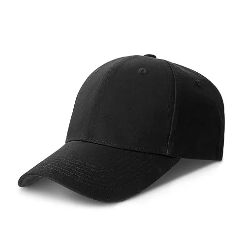 GWHOLE Kappe Schwarz Unisex Baseball Cap Damen Basecap Herren Verstellbar 100% Baumwolle