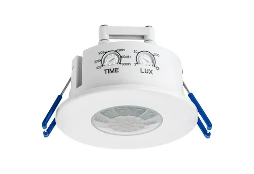 SEBSON Bewegungsmelder Infrarot Sensor Unterputz Decke - programmierbar Reichweite 8m 360°, (1-St), Einbauloch: Ø63-66mm, LED geeignet 1.000W, 230V, 3 Draht