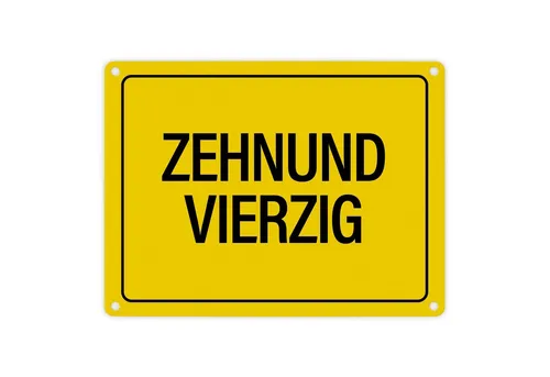 50. Geburtstag Metallschild mit Spruch: Zehnundvierzig Geschenk fünfzig Runder