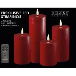 Deluxe HomeArt LED Stumpenkerzen 5er Set real Flame in rot von Deluxe Homeart