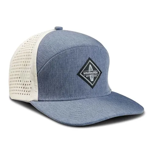 Soulbuddy Performance Cap Kinder – Trendige Schirmmütze für Jungen & Mädchen – Blue-Cream – Kids L - Stylische Snapback Cap für Kinder, erhältlich in 2 Größen. Mit hochwertigem Patch und edlem Stick, ideal als Geschenk zur Geburt oder für die Schultüte. Pflegeleicht und formstabil für langlebigen Spaß im Freien.