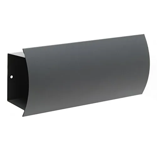 Wiltec Zeitungsfach V2 Anthrazit - Wandbriefkasten aus pulverbeschichtetem Stahl, witterungsbeständig und ideal für die sichere Aufbewahrung von Zeitungen und Magazinen.