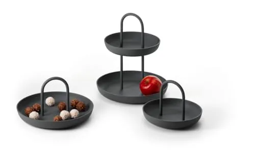 Philippi PIATTO Schale mit Henkel (Schale S) - Elegante Dekoschale aus pulverbeschichtetem Aluminium und Stahl, ideal für stilvolle Dekoration und vielseitig einsetzbar.