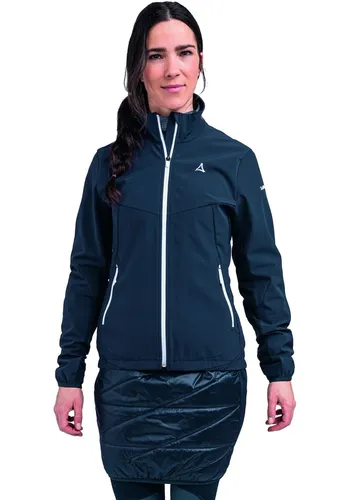 Schöffel Softshelljacke Rinnen - Atmungsaktive Damenjacke in Dunkelblau, Größe 42 - SALE Outdoor - Perfekte Windschutz und maximale Bewegungsfreiheit dank 4D BODY MAPPING, ideal für Aktivitäten in den Bergen.