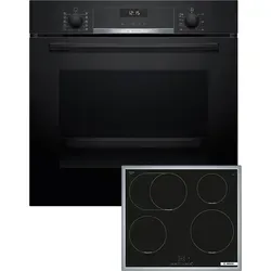 Herdset groß AutoClean mit 60 cm Induktions Kochfeld HBD635CS64