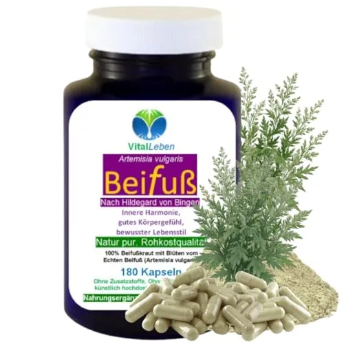 Beifuss 180 Pulver KAPSELN ECHTER Beifuß FLAVONOIDE & BITTERSTOFFE Artemisia 100% Natur pur. Nicht aus EXTRAKT. Ohne Füllstoffe. Ohne ZUSATZSTOFFE 27275-180