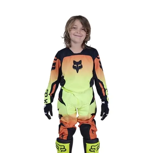 Fox Racing Youth 180 Shield Motocross Dirt Bike Trikot, Fluoreszierendes Gelb, Größe L