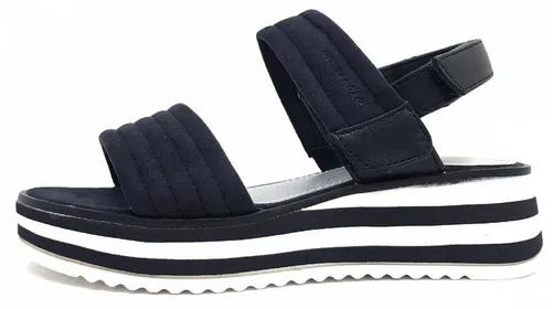 TOM TAILOR Sandale Blau 41 EU - Bequeme Klettverschluss-Sandale - Modische Sandale in Blau, Größe 41 EU, mit 3,5 cm Absatzhöhe. Ideal für den Sommer, sorgt für angenehmen Tragekomfort und einfachen Einstieg durch den praktischen Klettverschluss.