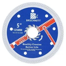 Diamant Trennscheibe 125mm Turbo Mesh für Hart Keramik Porzellan Fliesen Granit