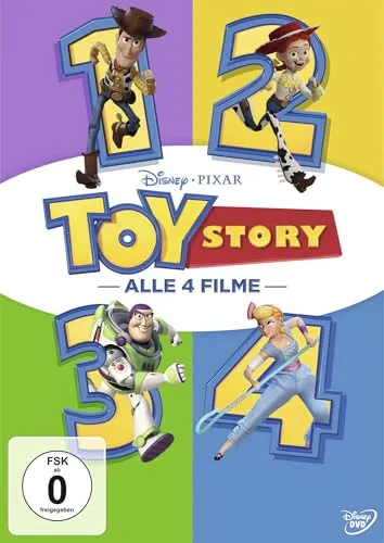 Toy Story 1-4 [4 DVDs] - Filme, die gesamte Toy Story Reihe in einer Box, ideal für Familienabende und Sammler