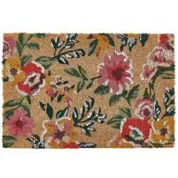 Bunte Fußmatte KITA 40 x 60 cm aus Kokosfasern - Moderne Fußmatte für den Innenbereich mit farbenfrohem Blumenmotiv, rutschfester Unterseite und umweltfreundlichen Kokosfasern - ideal für einen sauberen und stilvollen Eingangsbereich.