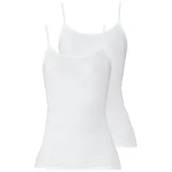 Schöller Achseltop 2er Pack Damen Unterhemd Baumwolle-Elasthan (Packung, 2-St) - weiß 42