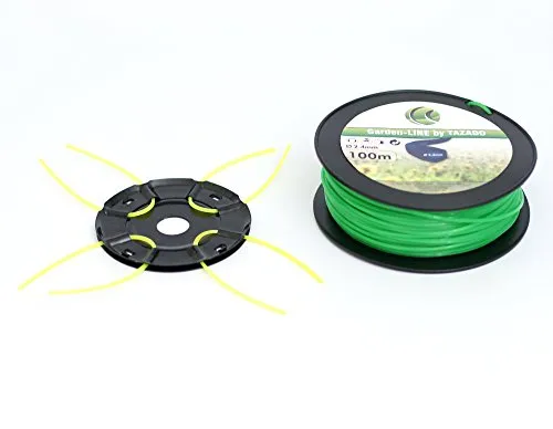 Metall Fadenkopf 25,4mm Mähkopf Schneidkopf Trimmerkopf Motorsense Freischneider Rasentrimmer + 100m Mähfaden 2,4mm