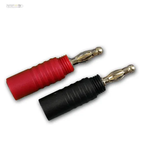 Bananenstecker 2x rot & 2x schwarz HIGH-END Bananas, Banana Stecker Lautsprecher