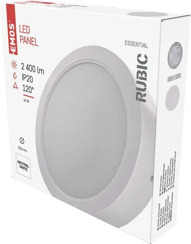 EMOS 2in1 LED Panel 24 W, runde 2400 lm Deckenleuchte, Einbauleuchte, Neutralweiß 4000 K, inkl. LED-Treiber, ZM5452