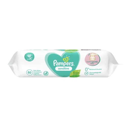 Pampers Sensitive Chusteczki 1 Opakowania = 80 Chusteczek