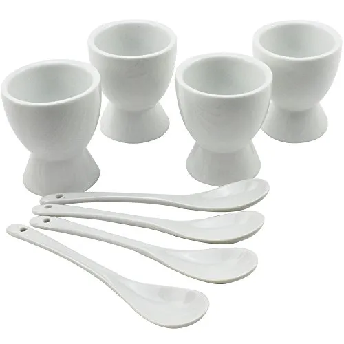 com-four® 8-teiliges Eierbecher-Set aus Porzellan
