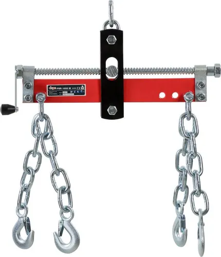 DEMA Positionierer 750 kg - Balancierer für Werkstattkran - Motorheber mit 4 Ketten und Sicherheitshaken, 3-fach verstellbar für optimale Flexibilität und Sicherheit bei Hebearbeiten in Werkstatt und Industrie.