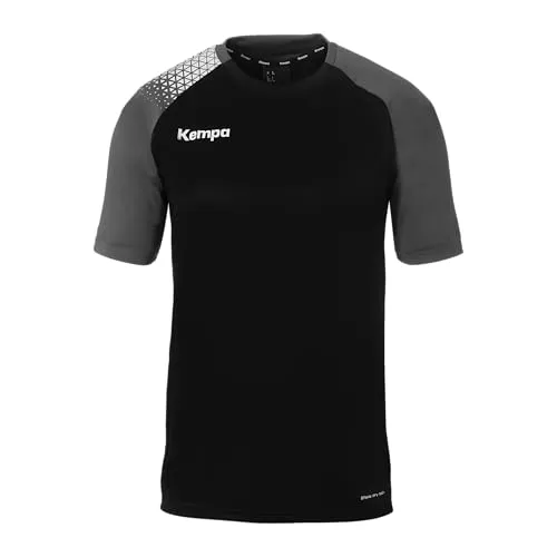 Kempa Herren Ambition 28 Shirt Trikot, Schwarz/Anthra, 3XL EU - Trikots: Hochwertiges Kurzarm Sport-T-Shirt mit ultra atmungsaktivem 2face dry tech Stoff aus 100% recyceltem Polyester für optimale Performance und Nachhaltigkeit.