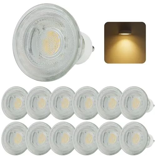 Sweet Led GU10 Lampe, 7W 530 Lumen, 3000 Kelvin Warmweiß, ersetzt 50W Halogenlampen, 38° Strahlwinkel, gu10-Sockel spot, Reflektorlampen, (12)