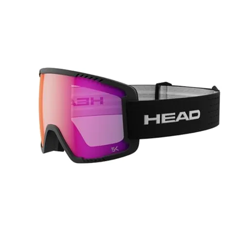HEAD CONTEX PRO 5K Skibrille Rot/Schwarz - Skibrille mit 5K Lens Technology für verstärkten Kontrast und erhöhte Farbbrillanz, ideal für ultimativen Schutz und Leistung auf der Piste.