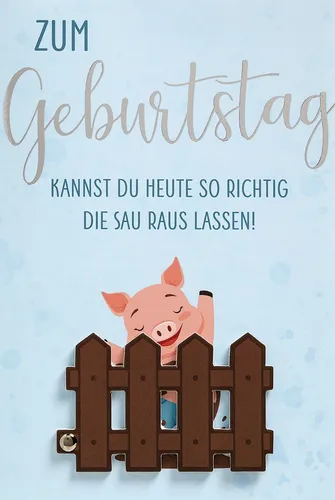 Geburtstag - Moving Cards - Klappkarte mit beweglichem Element - Format: 11,5 x