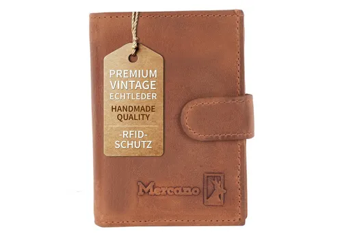 Mercano Echtleder Geldbörse für Damen & Herren mit RFID-Schutz - Elegante Geldbörse aus hochwertigem Vintage-Leder, mit praktischem Popup-Kartenetui und RFID-Schutz für maximale Sicherheit. Inklusive Geschenkbox, ideal für jeden Anlass.