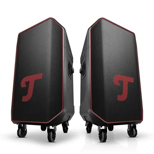 Teufel ROCKSTER 2 Stereo Set - Mobiles Bluetooth Lautsprechersystem mit 440 W - Erlebe eindrucksvollen Stereo-Sound mit zwei ROCKSTER 2 Lautsprechern, ideal für Partys und Live-Events. Mit über 15 Stunden Akkulaufzeit und DMX-Control für Lichtsteuerung, perfekt für unvergessliche Momente.