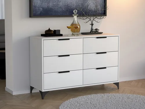 Beautysofa Kommode HOME 6S mit 6 Schubladen - Moderne Kommode in verschiedenen Farben, 120 cm breit, bietet viel Stauraum und passt perfekt zu jedem Einrichtungsstil.
