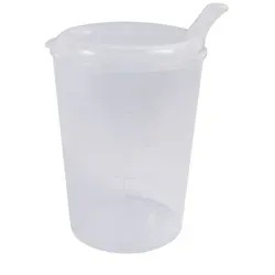 Medi-Inn Schnabelbecher Schnabeltasse Trinkbecher 250 ml transparent / Öffnung: 4x4 mm