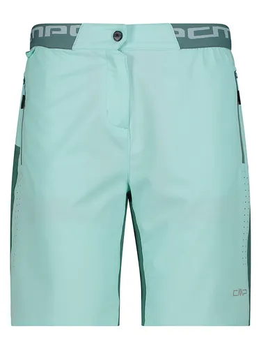 CMP Damen Tight WOMAN FREE BIKE BERMUDA - Radhosen für Offroad-Fahrradtouren, mit atmungsaktivem Mesh-Innenfutter für hohen Tragekomfort und abnehmbarem Sitzpolster für optimalen Schutz.