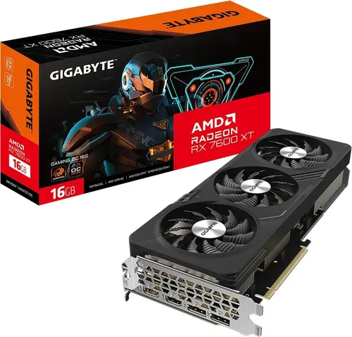 Gigabyte Radeon RX 7600XT Gaming OC - 16GB GDDR6 Grafikkarte, ideal für flüssiges Gaming und grafikintensive Anwendungen mit 2x HDMI und 2x DP Anschluss