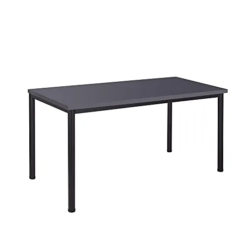 Schreibtisch u. Besprechungstisch mit schwarzem Tischgestell | Konferenztisch Bürotisch Computertisch Mehrzwecktisch Arbeitstisch PC-Tisch Homeoffice-Tisch (anthrazit, 80 x 80 x 77,5 cm)