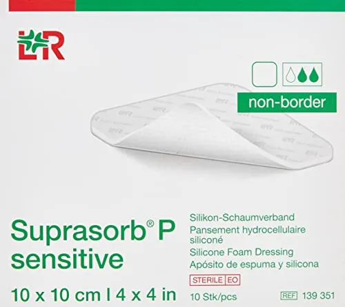 Suprasorb P Sensitive 10X10 cm Non-Border, 10 St