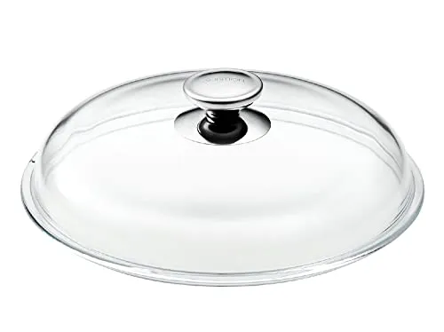 AMBITION Topfdeckel Loren Hoch 24 cm Glasdeckel Pfannendeckel Kochtopfdeckel aus Hitzebeständigem Glas mit Griff Universaldeckel