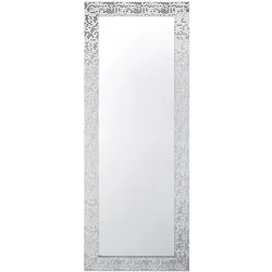 Beliani Wandspiegel Silber, Rechteckig 50x130 cm - Modern gestalteter Wandspiegel aus langlebigem Kunststoff mit elegantem Wabenmuster in Silber, ideal zur optischen Vergrößerung von Räumen und vielseitig im Hoch- oder Querformat einsetzbar.