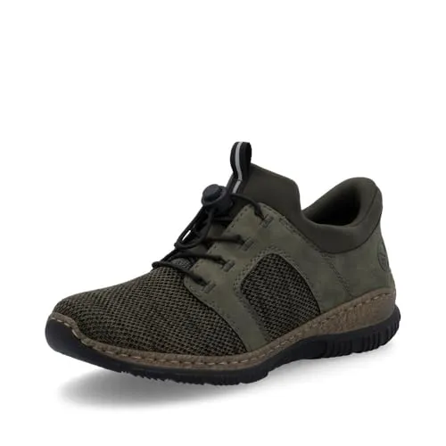 Rieker Ready2GO Slip-On Sneaker - Sportlicher Freizeitsneaker mit Schnellverschluss in Grün - Sneaker, Halbschuh mit innovativem Schnellverschluss für einfaches An- und Ausziehen, gepolsterte Innensohle für hohen Tragekomfort.