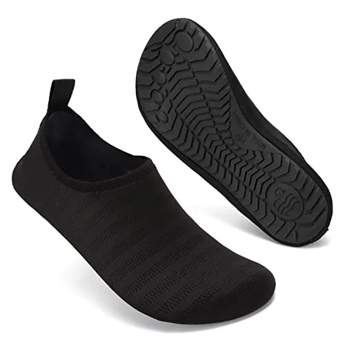 Mabove Badeschuhe Wasserschuhe Schwimmschuhe Herren Damen Strandschuhe Aquaschuhe Barfussschuhe Neopren Surfschuhe rutschfest(Schwarz LXY,42/43 EU)