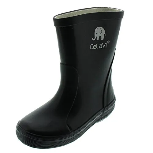 Celavi Kinder Unisex Wasserdichte Gummistiefel Schwarz, Größe 32 - Gummistiefel aus 100% Naturkautschuk, ideal zum Schutz vor Nässe und Schmutz bei Outdoor-Aktivitäten. Pflegeleicht und modisch für jeden Regentag.